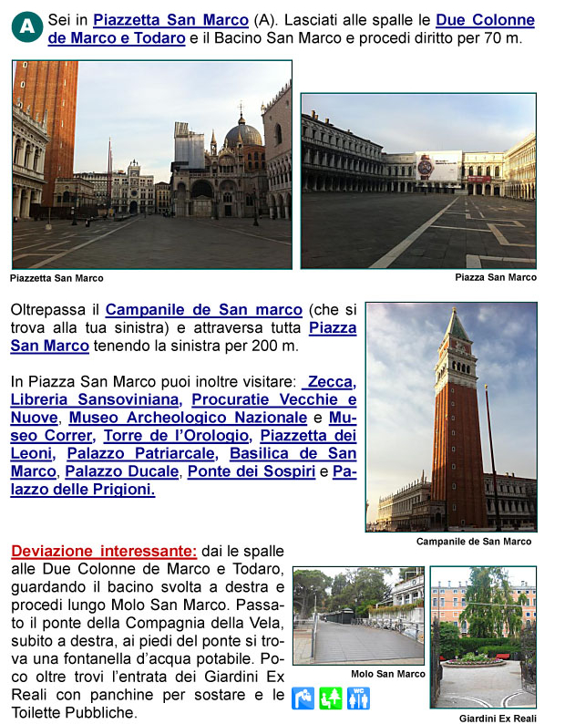 Piazza e Piazzetta San Marco, Bacino San Marco, Palazzo Ducale, Ponte dei Sospiri, Prigioni, Basilica e Campanile di San Marco, monumenti, 
Venezia