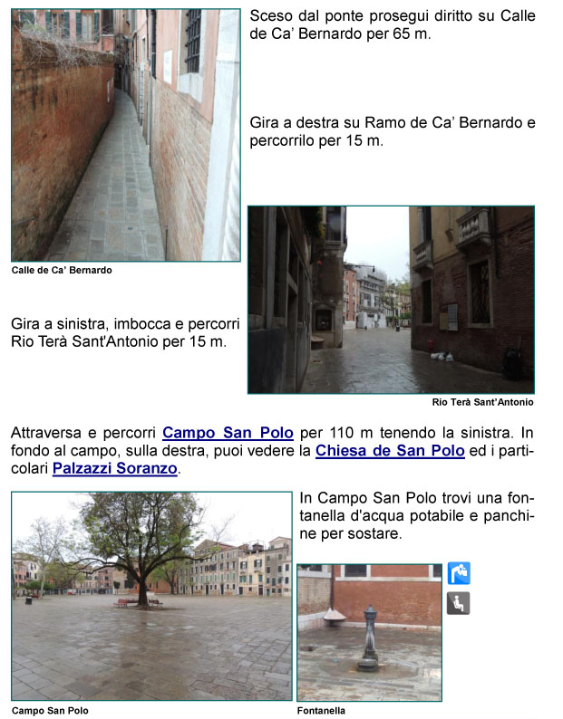 Calle e Ramo de Ca' Bernardo, Rio Ter Sant'Antonio, Campo e Chiesa di San Polo, campo pi grande di Venezia, Palazzi Soranzo