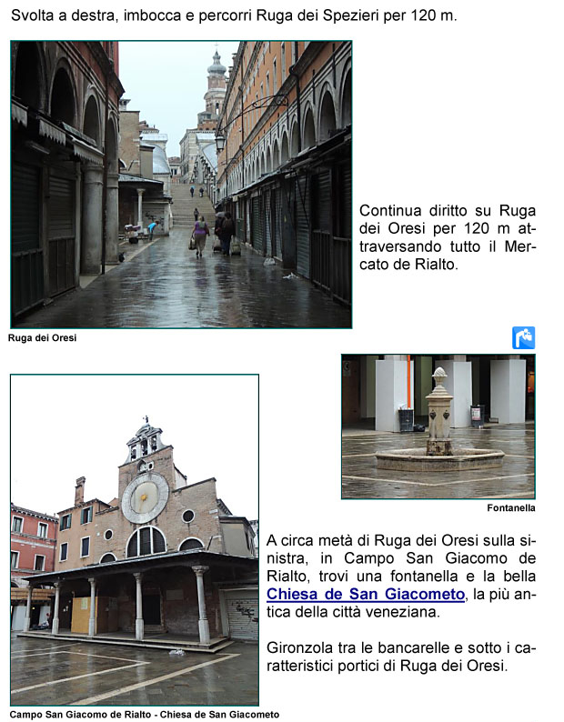 Ruga degli Spezieri, mercato ittico, mercato della frutta, bancarelle, negozi portici, Ruga degli Oresi, Rialto, San Giacomo di Rialto, 
Chiesa di San Giacometo